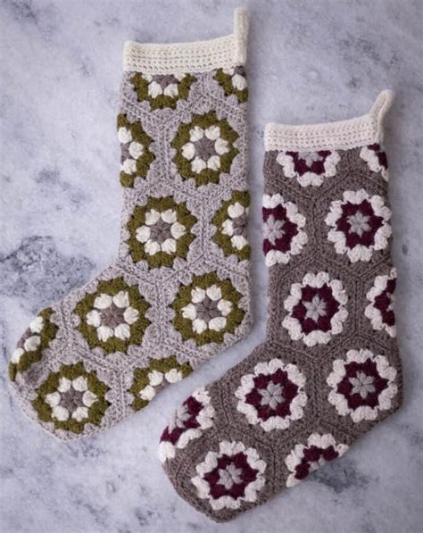 granny stockings|Granny Hexi Stocking Crochet Pattern .